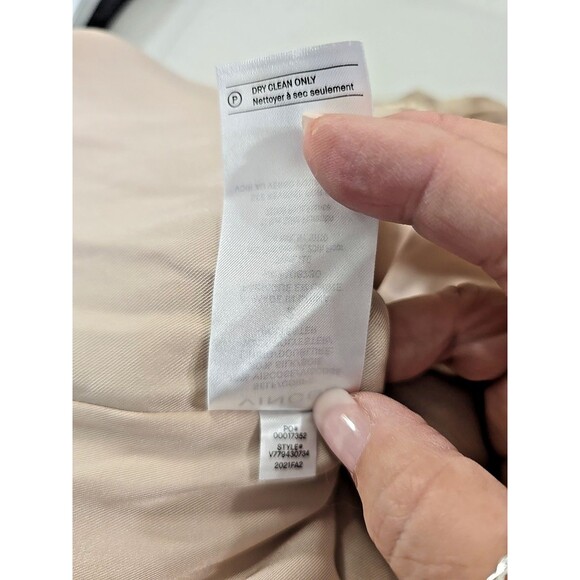 Vince Silk Blend Cream Midi Skirt Womens 2 Sheer Floral Designer Elegant Sheer - Picture 6 of 7